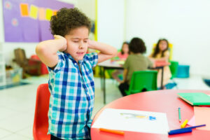 young student struggles with selective auditory attention